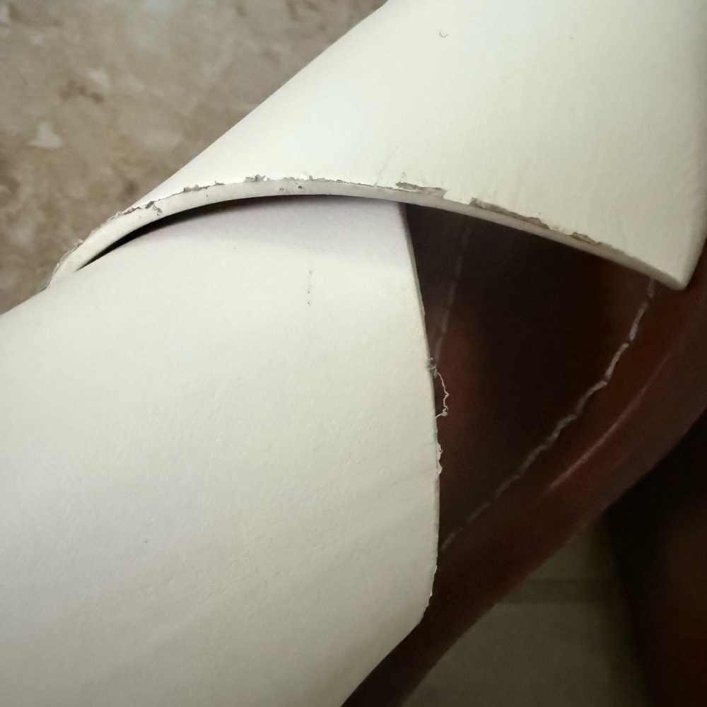 Tory Burch Cream Cross-Strap Leather Block Heeled Sandals - Picture 13 of 16